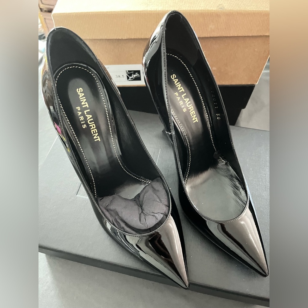 YSL Opyum Pumps Black Patent Brand New Sz 38